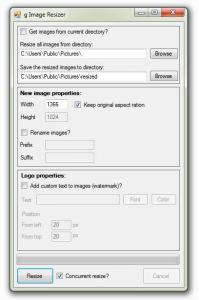 gImageResizer 1.0 - náhled