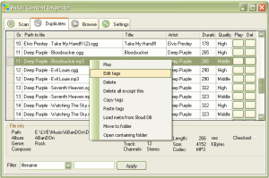 Music Content Inspector 1.4 - náhled