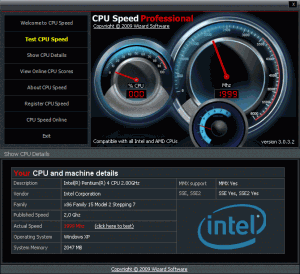 CPU Speed Professional 3.0.4.1 - náhled