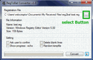 RegToBat Converter 1.1 - náhled