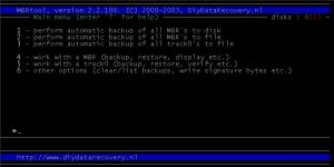MBRtool 2.3 - náhled