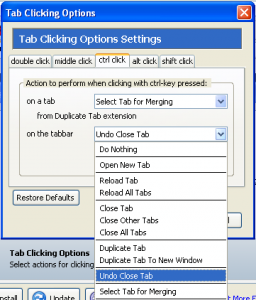Tab Clicking Options - náhled
