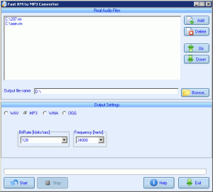 Fast RM to MP3 Converter 4.1 - náhled