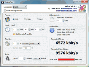 VideoCalc 1.1 - náhled
