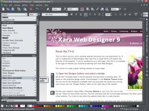 Xara Web Designer 18 - náhled