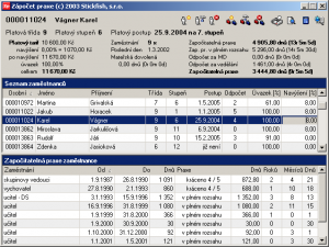 Seznam zaměstnanců a jejich praxí - Zápočet Praxe - náhled
