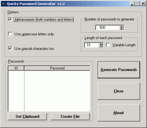 Quicky Password Generator Free - náhled