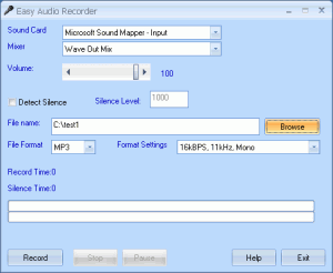 Easy Audio Recorder 3.1 - náhled