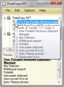 PasteCopy.NET Portable 0.9.7.4 - náhled