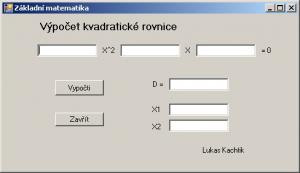 Výpočet kvadratické rovnice 1.00 - náhled