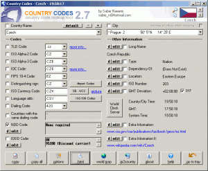 CountryCodes 2.7.0 - náhled