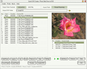 Quick DVD Creator 3.00 - náhled