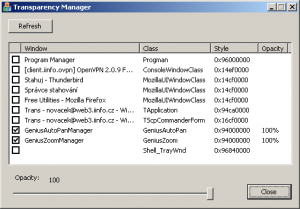 Transparency Manager 1.0 - náhled
