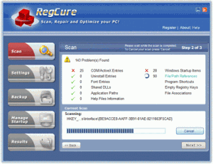 RegCure Registry Cleaner 4.6.16 - náhled