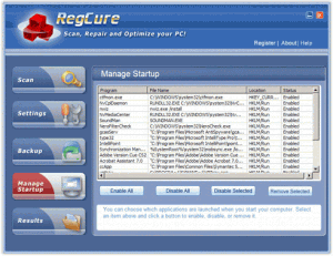 RegCure Registry Cleaner 4.6.16 - náhled
