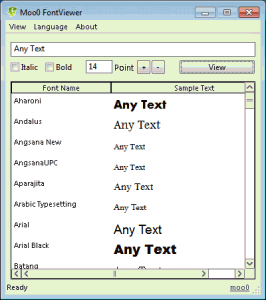 Moo0 FontViewer 1.12 - náhled