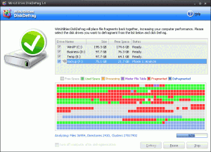 WinUtilities Free Disk Defragmenter 1.4 - náhled