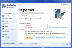 RegSeeker 4.7 - náhled