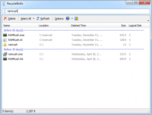 RecycleBinEx 1.0.5.530 - náhled
