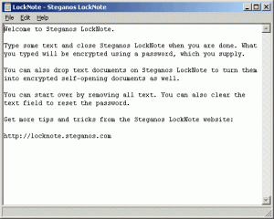 Steganos LockNote 1.0.4 - náhled