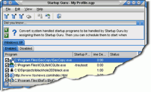 Startup Guru 1.1 - náhled