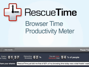RescueTime for Firefox 3.0.20.1 - náhled
