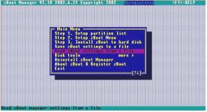 zBoot Manager 2.13 - náhled