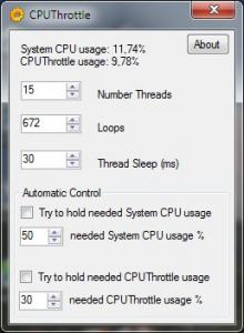 CPUThrottle 1.0 - náhled