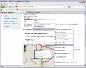 IE8 Activities 0.7.5 - náhled