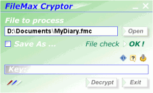 FileMax Cryptor 1.8 - náhled