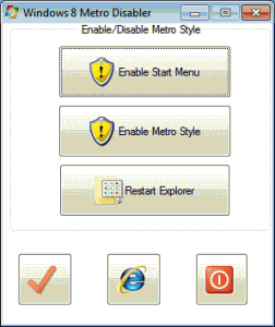 Windows 8 Metro Disabler 0.9.1 - náhled