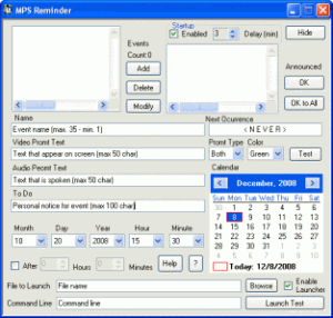 MPS Reminder 1.5.2.10 - náhled