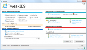 TweakIE9 2.0 - náhled