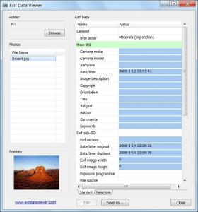 Exif Data Viewer - náhled