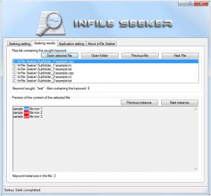 InFile Seeker 1.8.0.200 - náhled