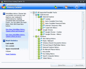 WinUtilities Free History Cleaner 2.5 - náhled