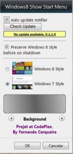 Windows8 StartMenu 1.1.0 - náhled
