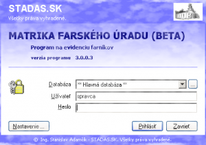 Matrika farského úradu 3.0.0.3 Beta - náhled