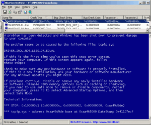 BlueScreenView 1.55 - náhled