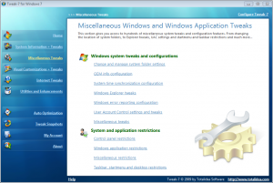 Tweak-7 1.0 build 1046 - náhled