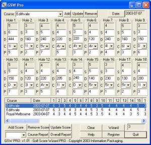 Golf Score Wizard PRO 1.05 - náhled