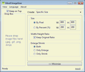 Moo0 ImageSizer 1.16 - náhled