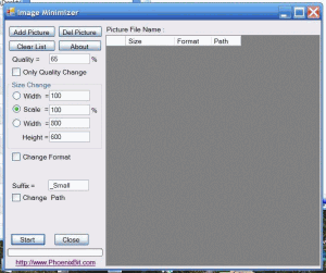Image Minimizer 1.0 - náhled