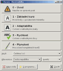 Klavaro 2.0 - náhled