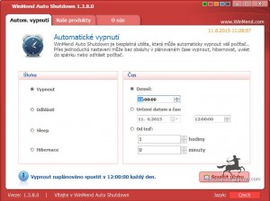 WinMend Auto Shutdown - čeština - náhled