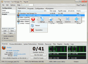 Chameleon Task Manager Trial 4.0.0.739 - náhled