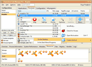 Chameleon Task Manager Trial 4.0.0.739 - náhled