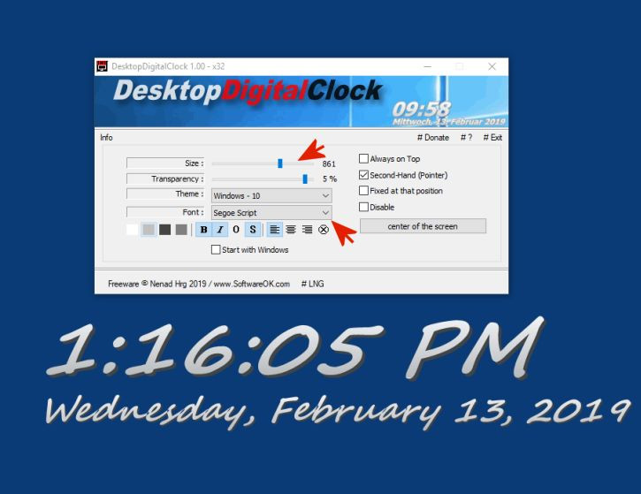 DesktopDigitalClock 5.01 for mac download