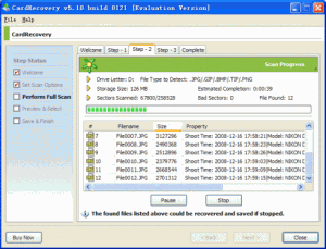 CardRecovery 6.10 - náhled