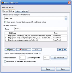 Torrent Episode Downloader - náhled